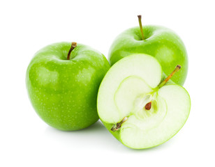 Green apples Isolated on a white background