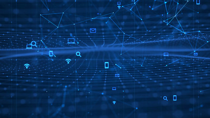 Technology network background.