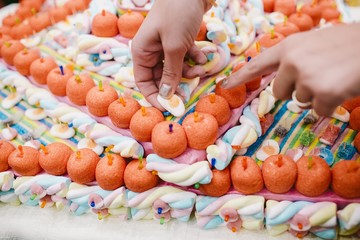 Vintage Bar of candies with donuts and a lot of sugar