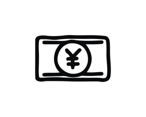 Obraz premium yen icon hand drawn design illustration,designed for web and app