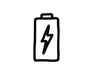 battery icon hand drawn design illustration,designed for web and app