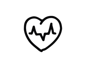 heartbeat icon hand drawn design illustration,designed for web and app