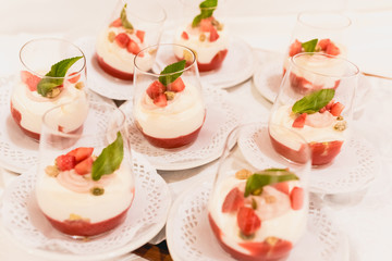 Ice cream dessert served during a wedding