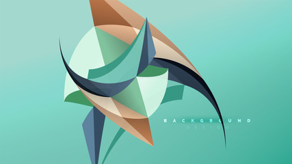 Abstract background - geometric origami style shape composition, triangular low poly design concept. Colorful trendy minimalistic illustration