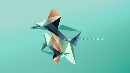 Abstract background - geometric origami style shape composition, triangular low poly design concept. Colorful trendy minimalistic illustration