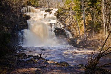 karelian waterfall in forest