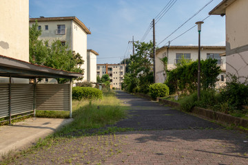 Fototapeta na wymiar A fixed apartment complex for demolition / Matsubara apartment complex in Soka city, Saitama, Japan
