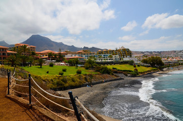 Beautiful view on Playa de Fanabe beach in Costa Adeje, Tenerife, Canary Islands,Spain.
Travel or...