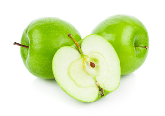 Green apples Isolated on a white background