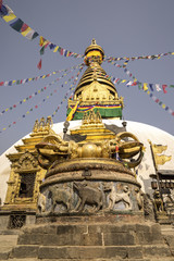 Buddhist stupa and vajra in Swayambunath temple