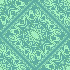 pattern with floral mandala, decorative seamless Vector illustration.