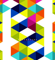 Multicolored triangles abstract background, mosaic tiles concept