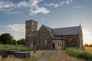 Fototapeta na wymiar St. Nidan's Church on The Isle of Anglesey