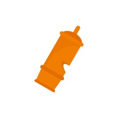 Retro whistle icon. Flat illustration of retro whistle vector icon for web isolated on white
