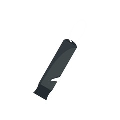 Black whistle icon. Flat illustration of black whistle vector icon for web isolated on white