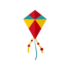 Summer kite icon. Flat illustration of summer kite vector icon for web isolated on white