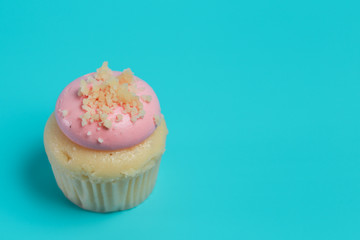 Birthday Cake On Color For The Background