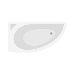 Corner bathtube icon. Flat illustration of corner bathtube vector icon for web isolated on white