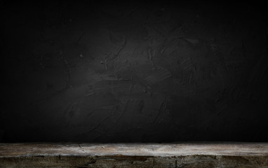 black background and desk board table