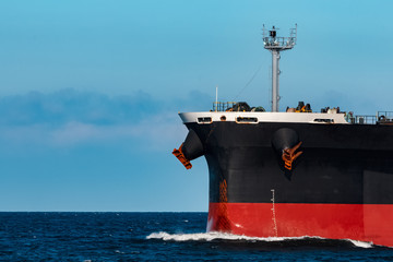 Black cargo ship
