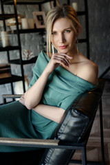 Modern girl in loft interior