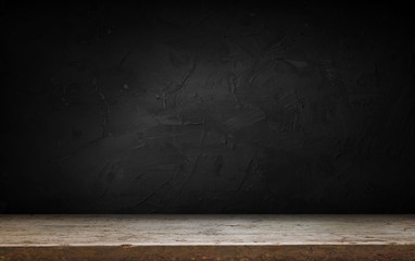 black background and desk board table
