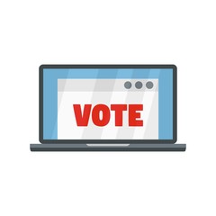 Online vote icon. Flat illustration of online vote vector icon for web isolated on white