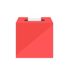 Election box icon. Flat illustration of election box vector icon for web isolated on white