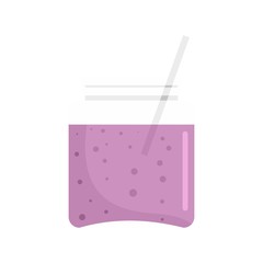 Blackberry smoothie icon. Flat illustration of blackberry smoothie vector icon for web isolated on white