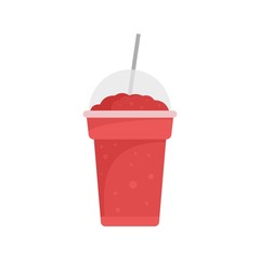Strawberry smoothie icon. Flat illustration of strawberry smoothie vector icon for web isolated on white