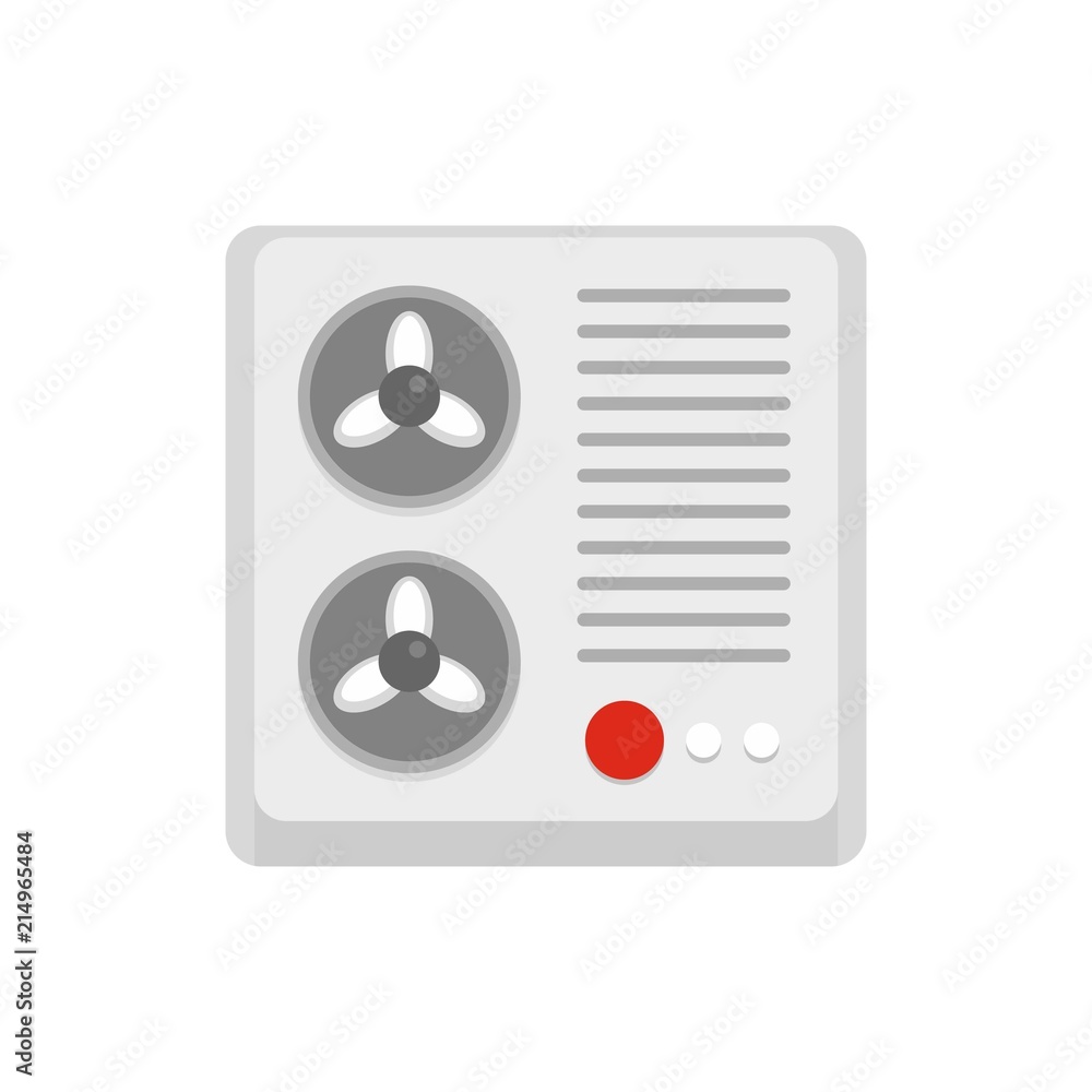 Poster double fan conditioner icon. flat illustration of double fan conditioner vector icon for web isolate