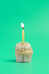 Birthday Cake On Color For The Background