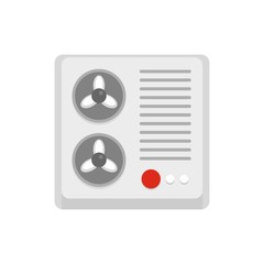 Double fan conditioner icon. Flat illustration of double fan conditioner vector icon for web isolated on white