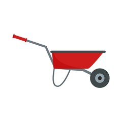 Farming wheelbarrow icon. Flat illustration of farming wheelbarrow vector icon for web isolated on white