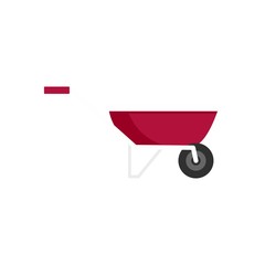 One wheel barrow icon. Flat illustration of one wheel barrow vector icon for web isolated on white