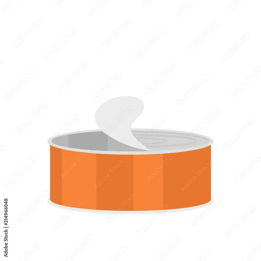 Poster open tin can icon. flat illustration of open tin can vector icon for web isolated on white