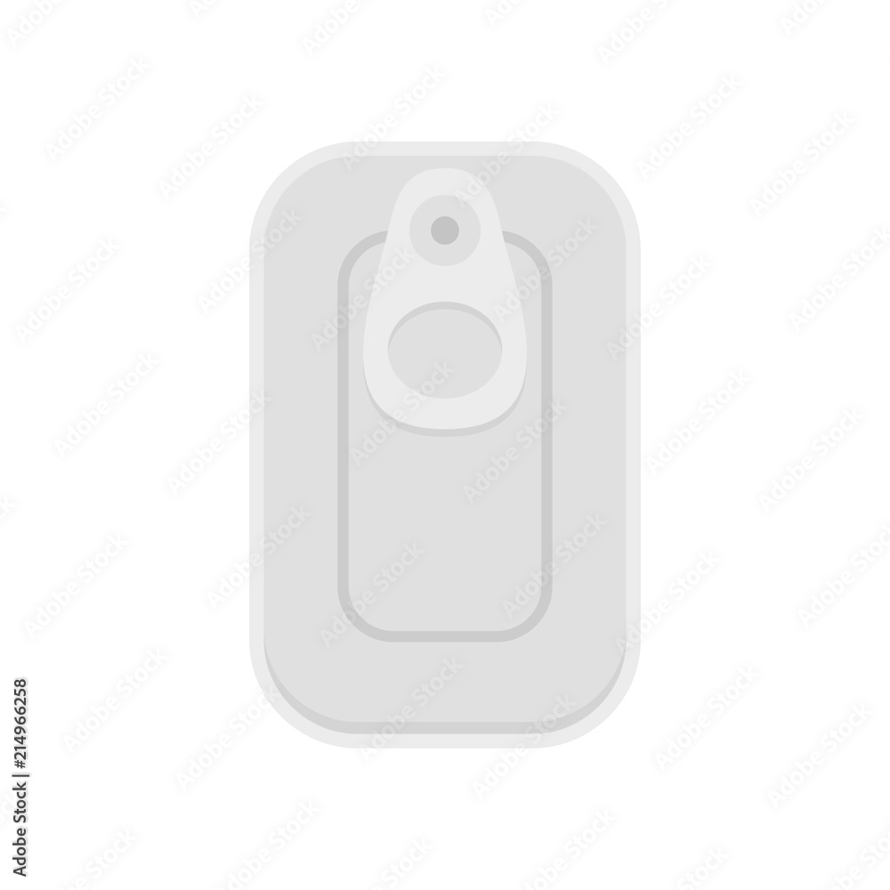 Poster top view fish can icon. flat illustration of top view fish can vector icon for web isolated on white