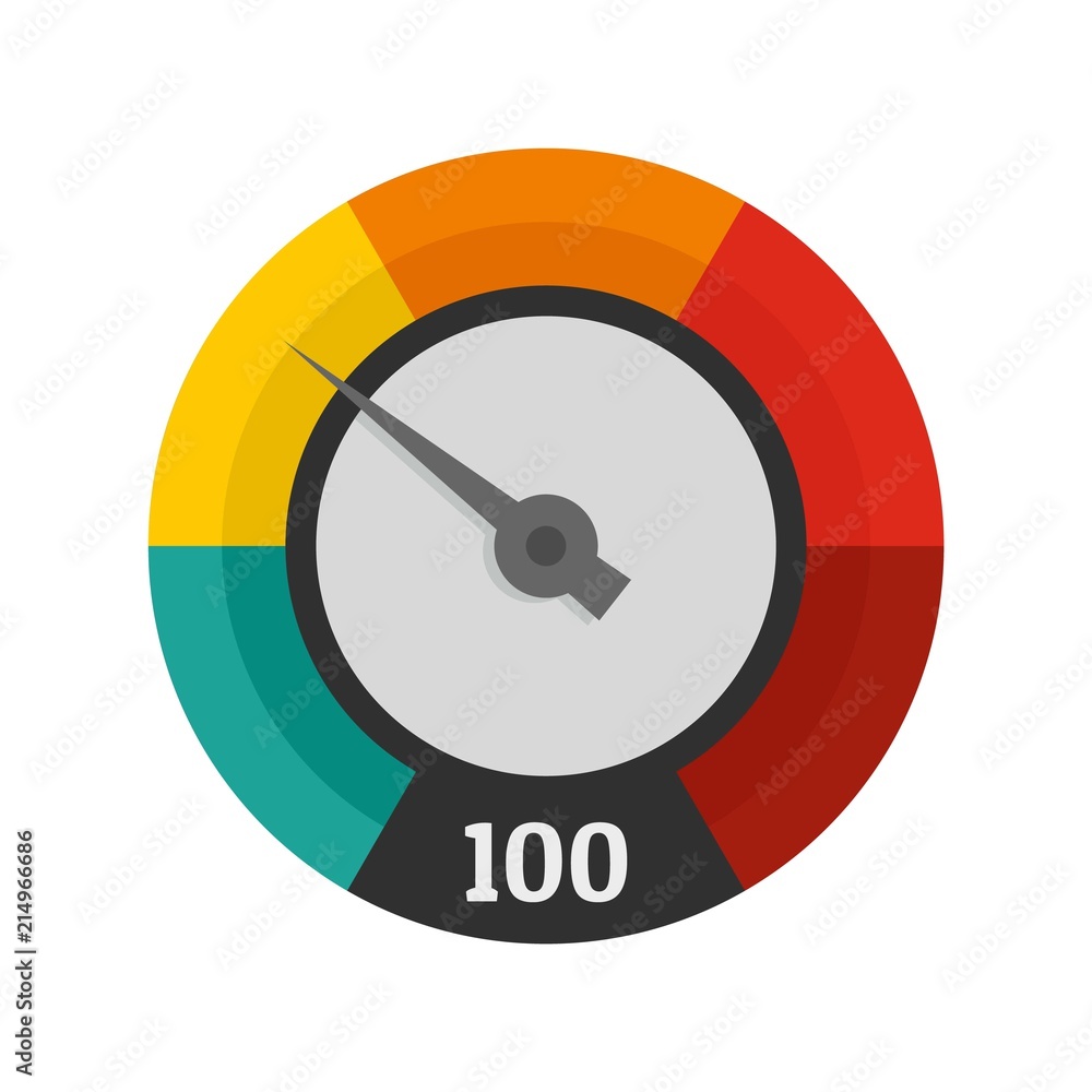 Poster abstract speedometer icon. flat illustration of abstract speedometer vector icon for web isolated on
