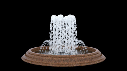 fountain isolated on black background