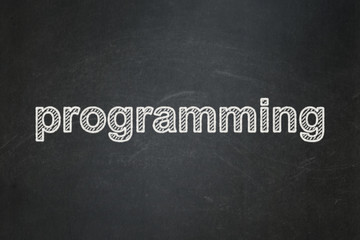 Obraz premium Programming concept: text Programming on Black chalkboard background