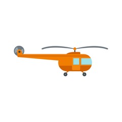 Transport helicopter icon. Flat illustration of transport helicopter vector icon for web isolated on white