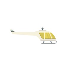 Small helicopter icon. Flat illustration of small helicopter vector icon for web isolated on white