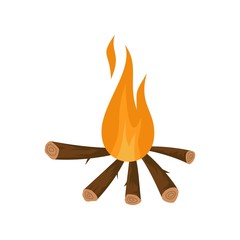 Camping fire icon. Flat illustration of camping fire vector icon for web isolated on white