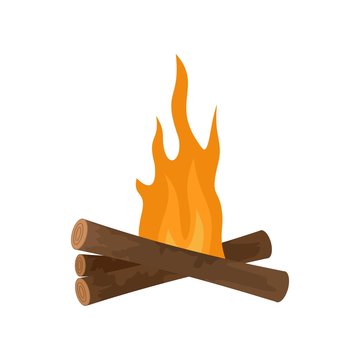Start fire camp icon. Flat illustration of start fire camp vector icon for web isolated on white