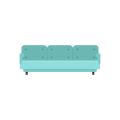 Three place sofa icon. Flat illustration of three place sofa vector icon for web isolated on white