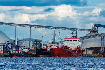 Cargo ships at the terminal