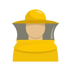 Beekeeper man icon. Flat illustration of beekeeper man vector icon for web isolated on white