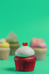 Birthday Cake On Color For The Background