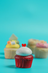 Birthday Cake On Color For The Background