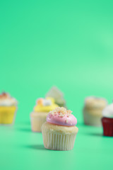 Birthday Cake On Color For The Background